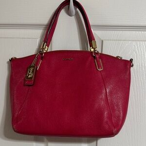 Coach Pink Leather Satchel with Gold Hardware